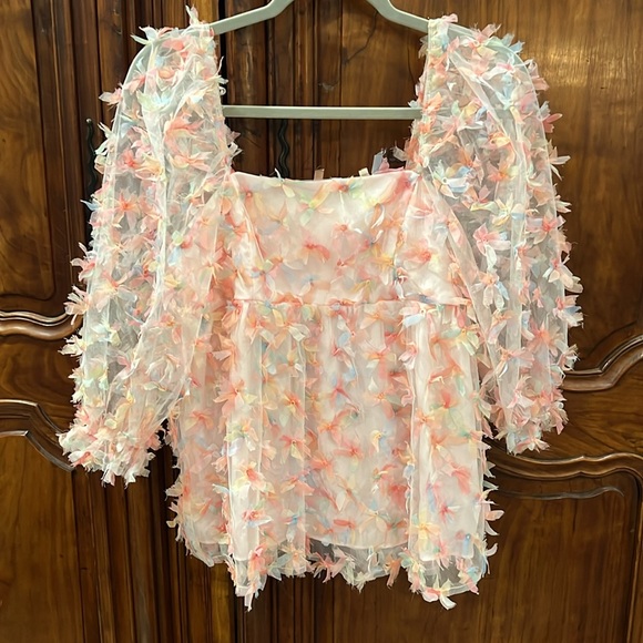 Storia babydoll style top - pink confetti - size M - Picture 2 of 6